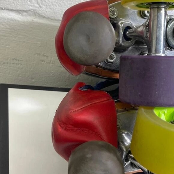 Vintage Riedell 595 Roller Skates Black Leather Lace up Men's Size 5 Made USA - Picture 13 of 13